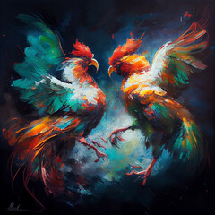 Obraz na płótnie Canvas Rooster painting
