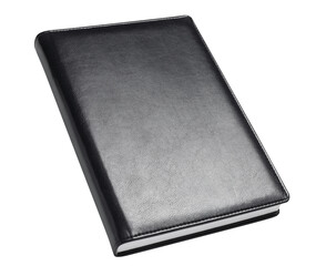 Blank leather hardcover black book, cut out