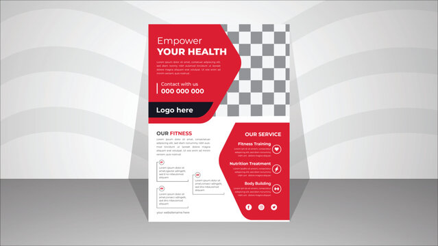 Corporate Business GYM / Fitness Flyer design template Vector layout design template for sport event.
