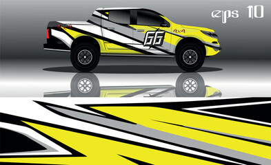 off road truck car wrap design vector