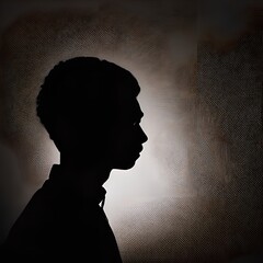 Male silhouette with copy space, black man leaflet background ai Generated, generative AI, CGI graphics