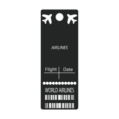 Baggage tag vector icon.Black vector icon isolated on white background baggage tag.