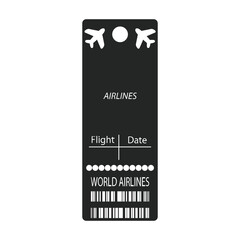Baggage tag vector icon.Black vector icon isolated on white background baggage tag.