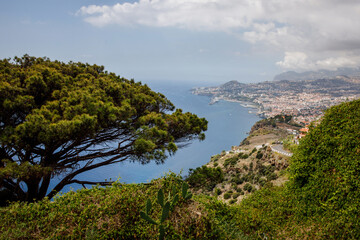 Fototapeta na wymiar Beautiful green coastline of Madeira island, Portugal.