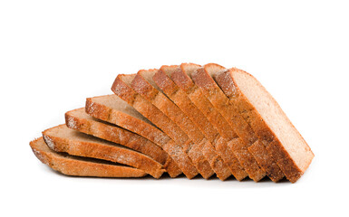 white sliced ​​bread isolated on white background