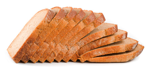 white sliced â€‹â€‹bread isolated on white background