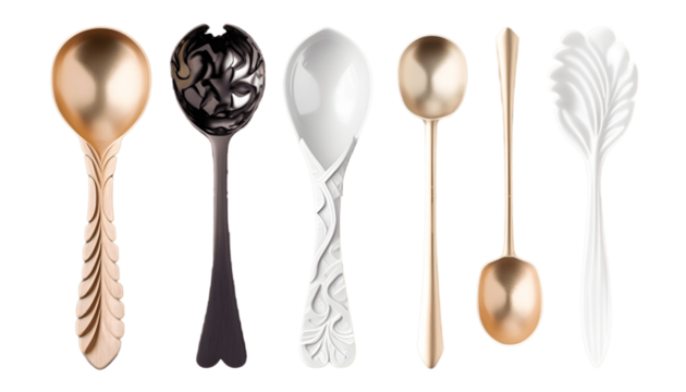 set of spoons on transparent background - Powered by Adobe