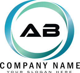  AB company linked letter logo