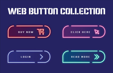 Neon cta web button collection	