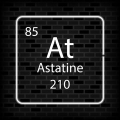 Astatine neon symbol. Chemical element of the periodic table. Vector illustration.