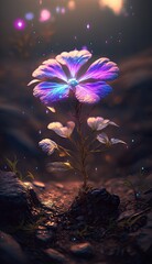 Flowers generated with the tyndall lighting made with generative AI