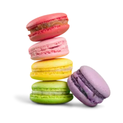 Vlies Fototapete Macarons colorful macaroons isolated on white background