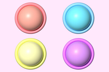 A set of vibrant 3d round buttons. Good for any project.