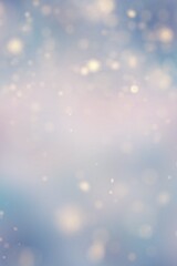 pastel background frozen with snow flakes and bokeh 
