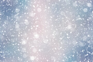 pastel background frozen with snow flakes and bokeh 