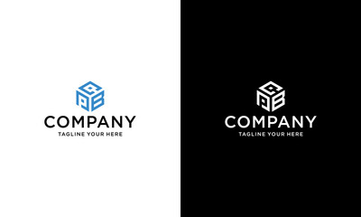  PB, CPB, PCB hexagon shape and the cube logo with the letter design for corporate identity, on a black and white background.