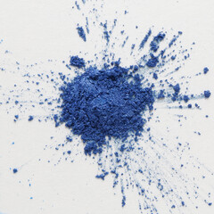 sample of colored blue acrylic powder paint