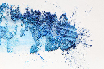 sample of colored acrylic blue powder paint