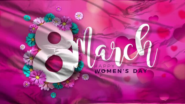 8 March women's day clothing waving 4k 