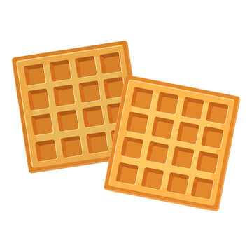 Vector cartoon image of a bakery product. Waffles. Baking from flour. The concept of cooking and delicious food. An element for your design