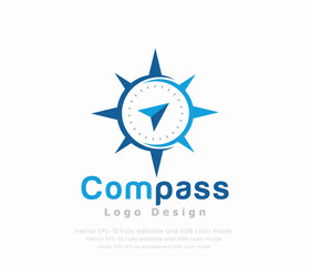 Fototapeta na wymiar Compass logo design with a compass