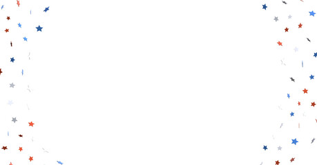  Red Blue White Stars Confetti Overlay