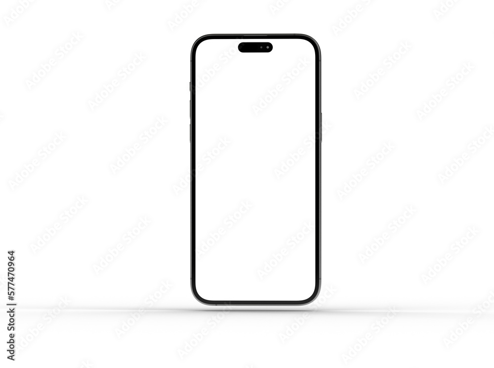 Poster smartphone with blank screen in 3d