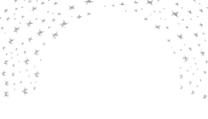 Stars - Holiday silver decoration, glitter frame isolated -