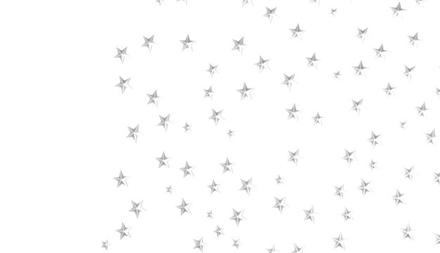 Banner with silver decoration. Festive border with falling glitter dust and stars.