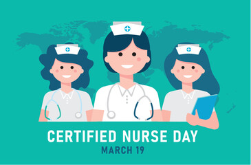 Certified nurses day, vector illustration