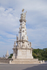 Fototapeta na wymiar Plague pillar near the Fisherman's Bastion in Budapest, Hungary