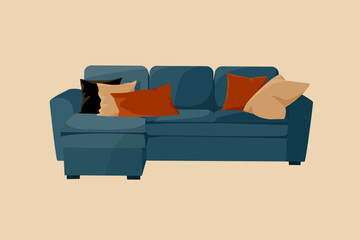 Sofa with Pillows Simple Element