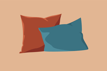 Two Pillows Simple Element Vector Illustration