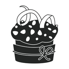 Cupcake vector icon. Black vector icon isolated on white background cupcake.