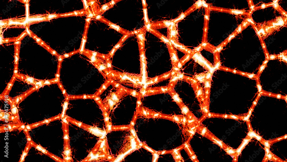 Poster abstract neural networks in motion. design. abstract biological neural networks on black background.