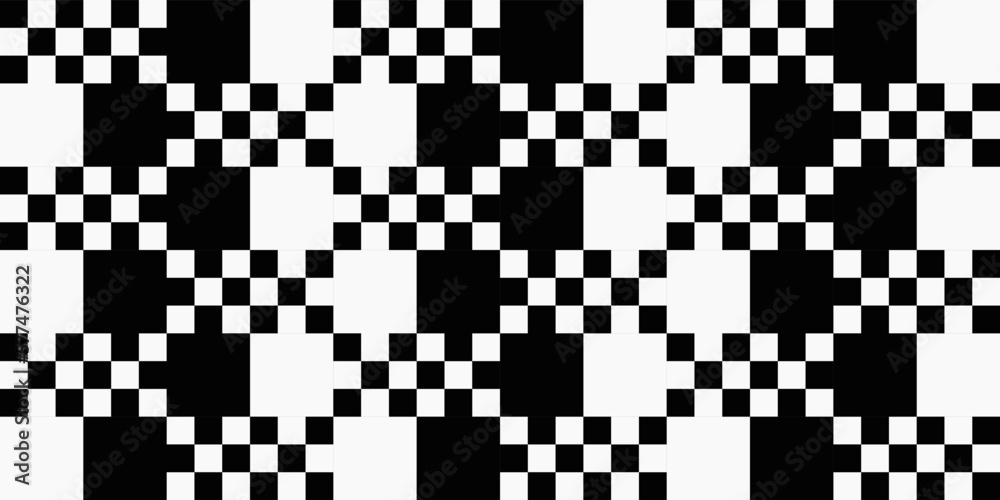 Poster vector black and white pattern, seamless and checkered. for print, interior, seamless canvas.