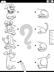 match halves of dogs pictures task coloring page