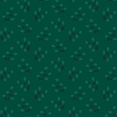 Gradient green Leaf Seamless Pattern. Asset for stamp, flourish design, pattern, cards, montage or collage,for print, web. Vector botanical illustration