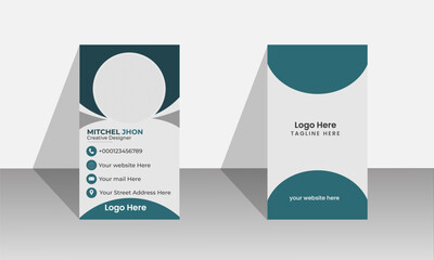 Creative Modern Business Card Design Template With Bule and Red color background . Horizontal in  illustration.
