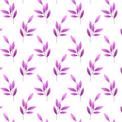 Fototapeta na wymiar Branch with purple leaves pattern. For fabrics, background , wall paper, wrapping, poster or banner, cover or leaves. Vector illustration