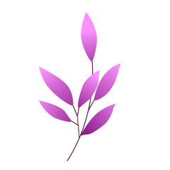 Branch with purple leaves. For fabrics, background , wall paper, wrapping, poster or banner, cover or ad violet leaves. Vector illustration