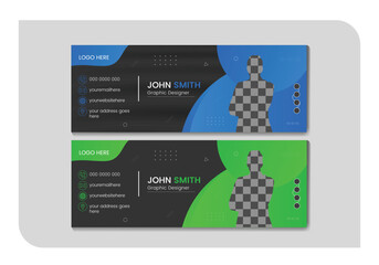 Vector email signature design and professional facebook banner template