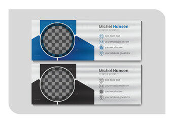 Vector email signature design and professional facebook banner template