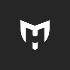 unique MH logo design vector illustration