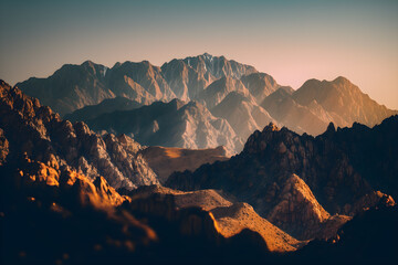 Naklejka premium Image of a mountain range Majestic landscape generative ai