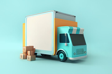 delivery truck, e-commerce concept, Generative Ai