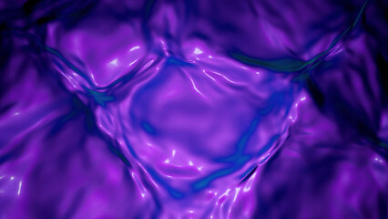 3D colored liquid with ripples on surface. Design. Bright liquid with wavy textures on surface. Bright liquid moving with waves and ripples on surface