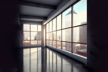 Fototapeta premium design interior of office in loft style. Generative Ai