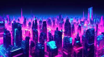ciudad de neon, wallpaper, ilustracion generada con IA