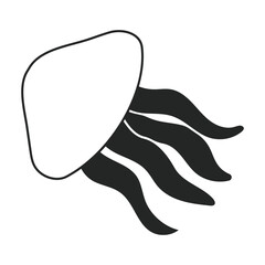 Jellyfish vector icon. Black vector icon isolated on white background jellyfish.